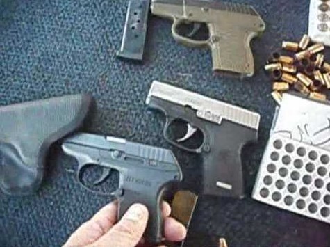A DeSantis Nemesis pocket holster with a compact pistol