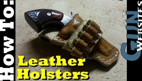 A handmade leather holster for a small revolver