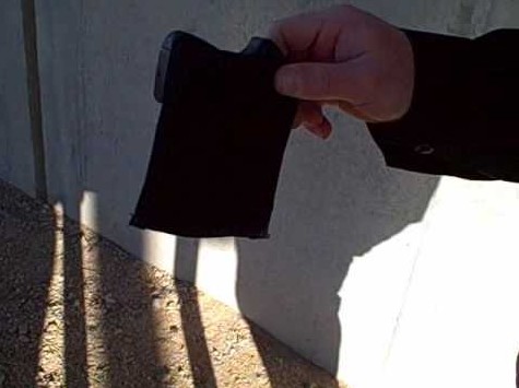 A pocket holster for a Ruger LCP with laser